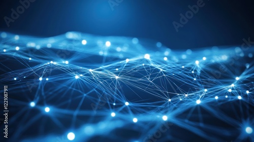 Abstract Blue Network Illuminating Connections