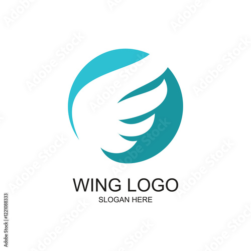 Wing logo design simple concept Premium Vector