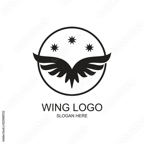 Wing logo design simple concept Premium Vector