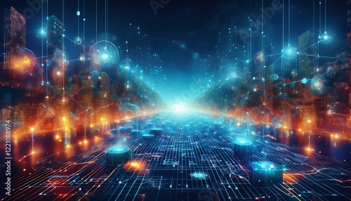 Digital transformation technology strategy, IoT, internet of things. transformation of ideas and the adoption of technology in business in the digital age, enhancing global business capabilities