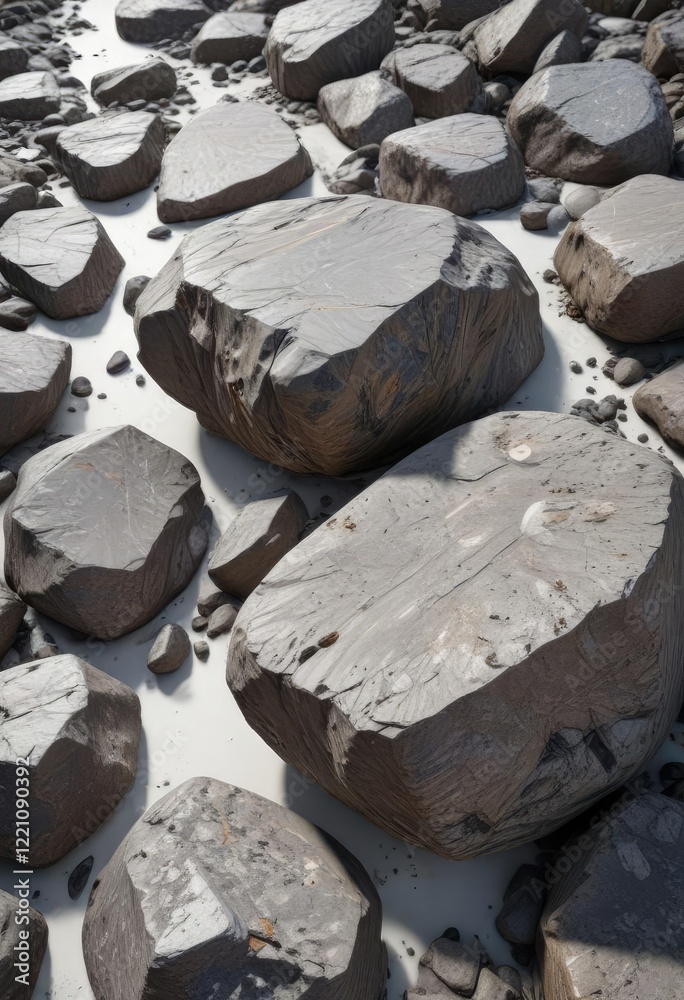 High-quality image of andesite volcanic rock on a pristine white surface , stone clarity, rock definition, geological accuracy High-quality image of andesite volcanic rock on a pristine white surface , stone clarity, rock definition, geological accuracy