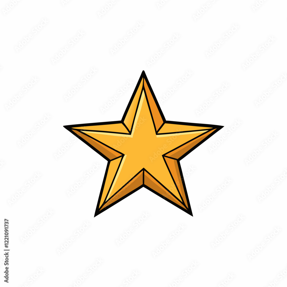 Obraz premium star, black outline, vector illustration, white background