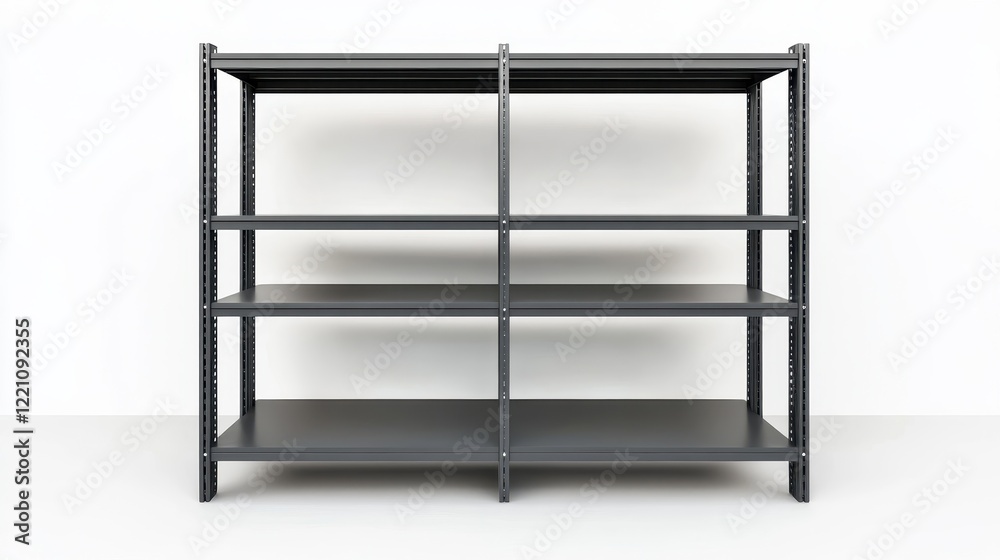 Empty Metal Shelving Unit for Storage and Organization Empty Metal Shelving Unit for Storage and Organization