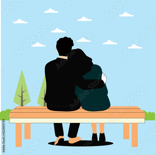 couple sitting on bench