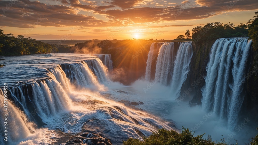Fototapeta premium Exploring the Breathtaking Beauty of Cascading Waterfalls