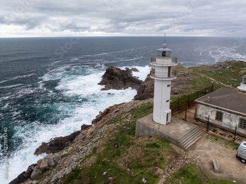 Faro de Touriñán en la Costa de Muxia A Coruña Galicia