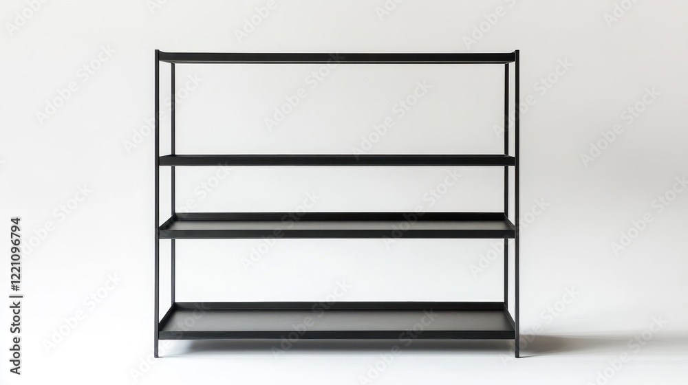 Minimalist Black Shelf with Open Shelves for Display Minimalist Black Shelf with Open Shelves for Display