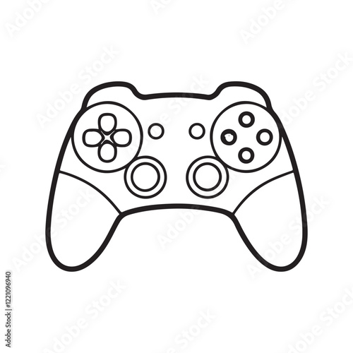 Cozy 90's Groovy: Bold and Easy Coloring Page, Line art, Black and White, game controller Coloring page