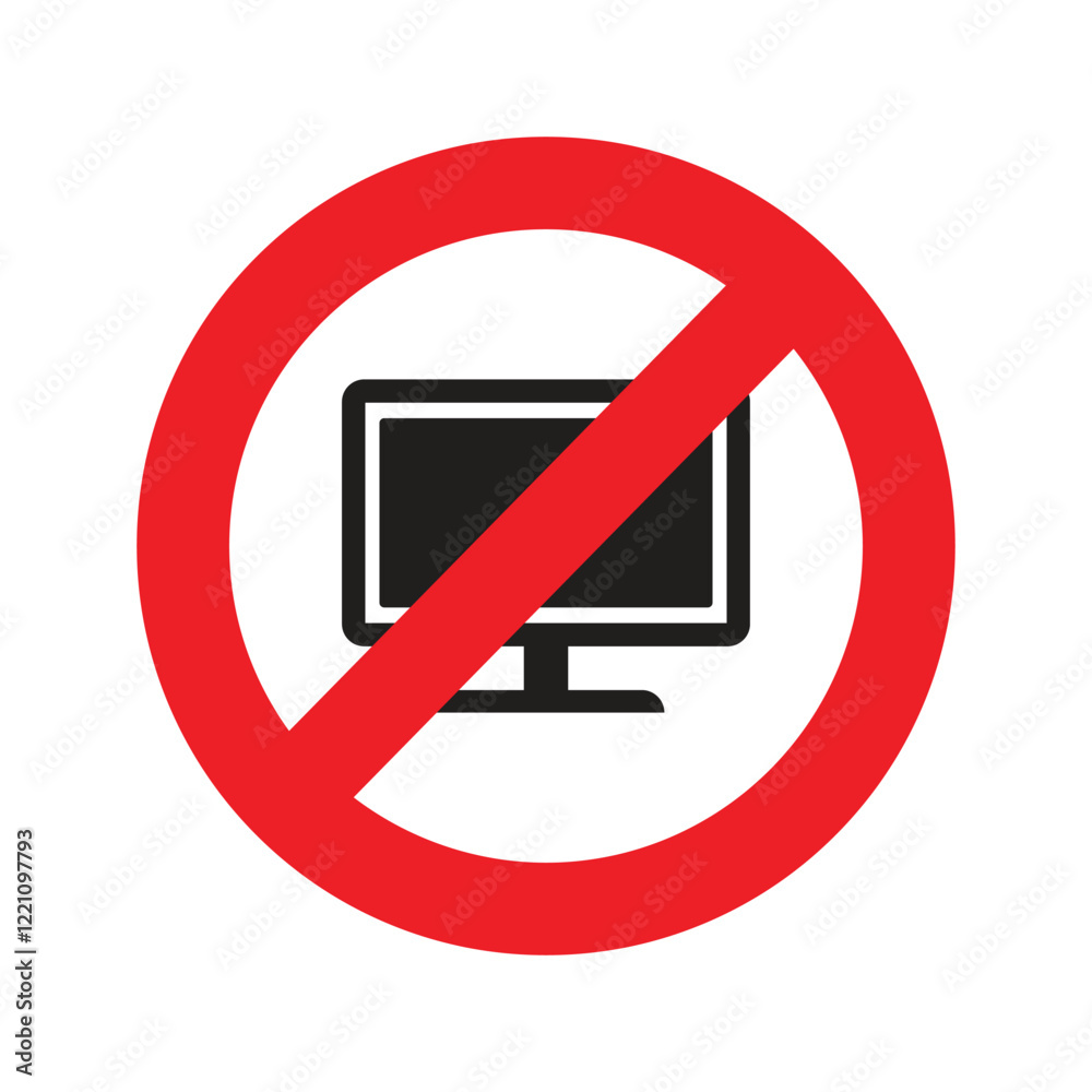 Vector No Computer Signs. No Computer Icon Symbols. No Computer Icon Set Vector No Computer Signs. No Computer Icon Symbols. No Computer Icon Set