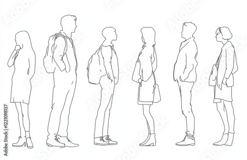 A diverse collection of business people represented in silhouette form.