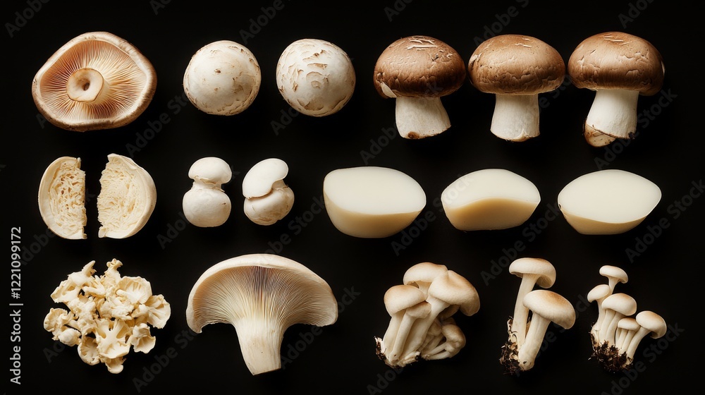 A Diverse Collection of Exquisite Mushrooms: A Culinary Celebration A Diverse Collection of Exquisite Mushrooms: A Culinary Celebration