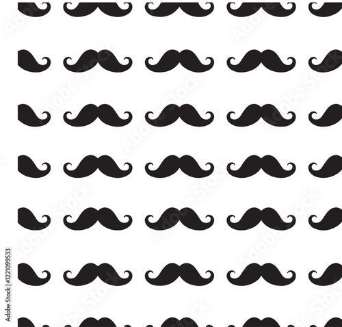 Seamless pattern with mustaches flat style design vector illustration Black mustaches