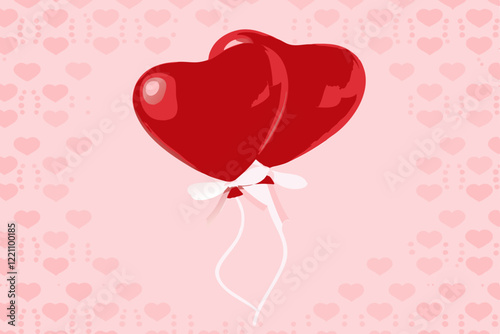 heart shaped balloons happy valentines day background  