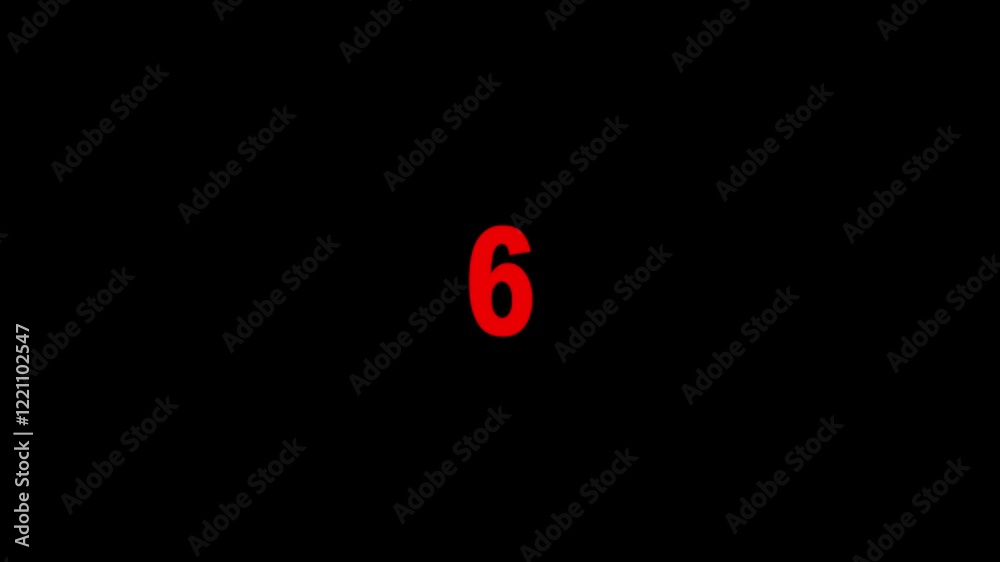 Countdown from 10 to 0 on black background