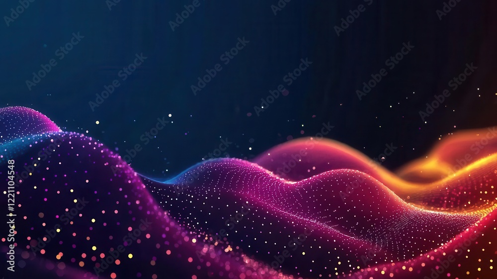 Data points moving in abstract patterns as algorithms optimize statistics, glowing visual elements, futuristic data science concept Data points moving in abstract patterns as algorithms optimize statistics, glowing visual elements, futuristic data science concept