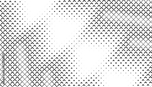 Black and white halftone pattern with sharp arrows shape for sporty background. Easily resized and recoloured at your discretion. Vector Format Illustration 