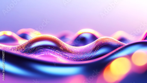 Abstract representation of algorithms optimizing statistical data, lines and shapes dynamically shifting, futuristic data science