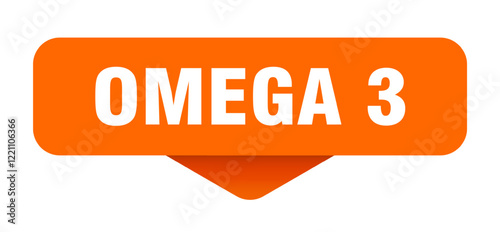 omega 3 sticker. omega 3 sign on transparent background