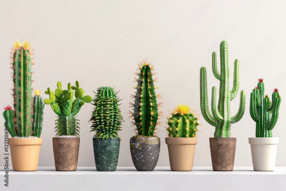 Clear Pixel Image of Cactus Houseplant Collection Decoration Set Clear Pixel Image of Cactus Houseplant Collection Decoration Set