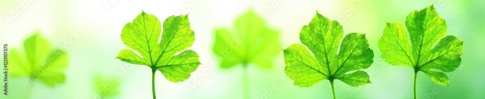 Crisp, vibrant green Ginkgo Biloba leaves isolated on pure white , single, background, studio Crisp, vibrant green Ginkgo Biloba leaves isolated on pure white , single, background, studio