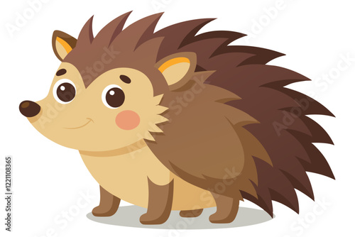 Adorable Cartoon Hedgehog Vector Illustration  Cute Spiny Mammal Character Design for Kids, Animation, and Prints