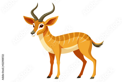 Adorable Cartoon Antelope Illustration Watercolor Vector Graphic