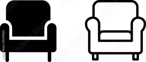 "Armchair Vector Icon Set - Comfortable and Stylish Designs"