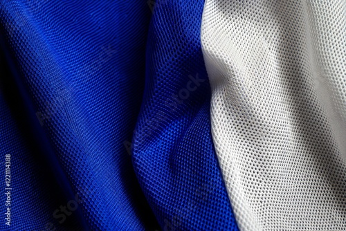 Dynamic Blue and White Sportswear Fabric Texture for Football Jerseys
