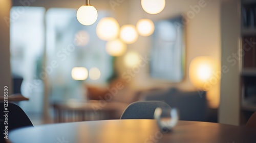 Wallpaper Mural 美しいレイアウトのインテリアが置かれたモダンハウスのピンボケした部屋の画像	 Torontodigital.ca