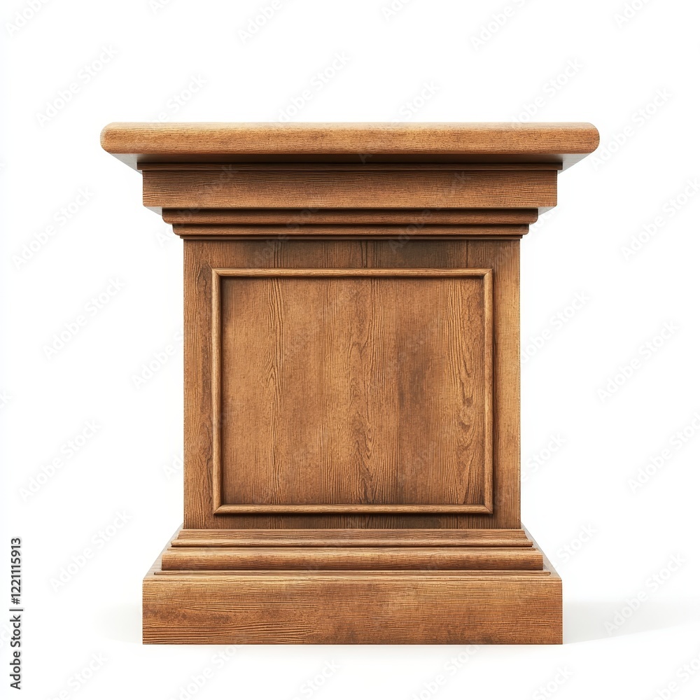 Wooden podium isolated on a white background. 3d render. Wooden podium isolated on a white background. 3d render.