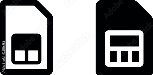 "SIM Card Vector Icon Set - Essential and Technological Designs"