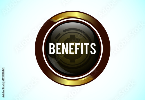 Benefits icon design illustration. Benefits button for mobile app, and website UI design.