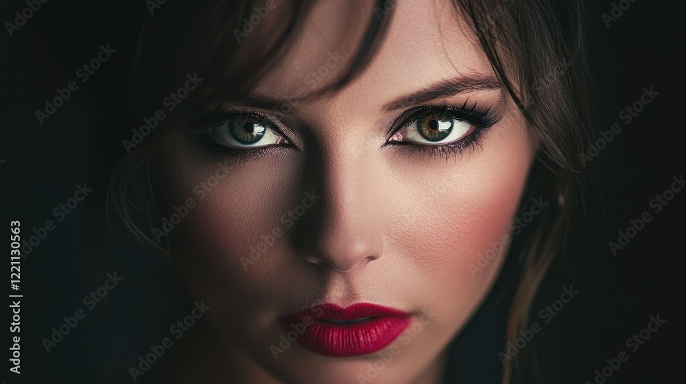 A Close Up Portrait Of A Woman With Green Eyes