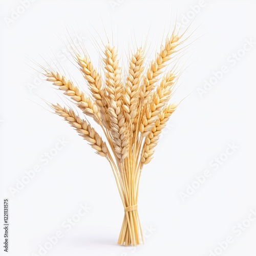 Wheat bunch isolated on white background natural organic plant agriculture harvest healthy food concept image