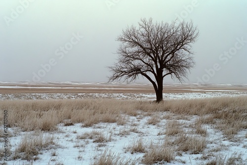 Wallpaper Mural Solitary Tree in a Snowy Winter Prairie Landscape Torontodigital.ca