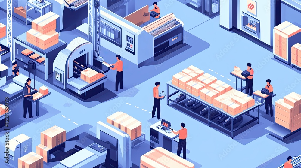 Automated Warehouse Workers Efficiently Process Packages Automated Warehouse Workers Efficiently Process Packages