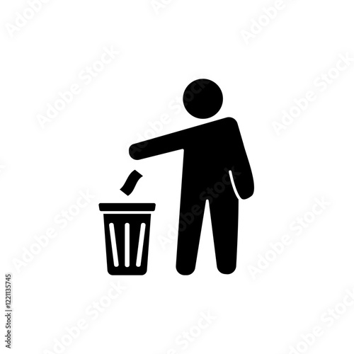icon of people throwing rubbish, simple flat style, illustration, logo sign symbol pictogram template, for ui or ux isolated on white for mobile app, editable	