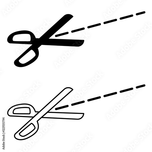 here scissors icon, simple flat style, illustration, logo sign symbol pictogram template, for ui or ux isolated on white for mobile app, editable	