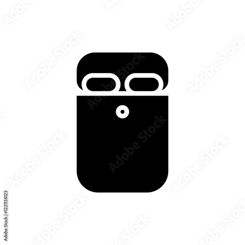 airpod icon, simple flat style, pictogram logo sign symbol vector illustration, isolated on white for mobile app	