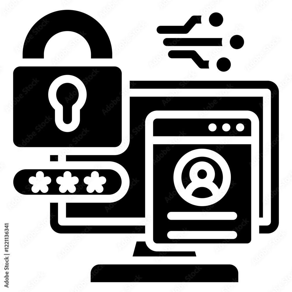 Authentication IT Architecture Glyph Black Fill Icon Vector Design Authentication IT Architecture Glyph Black Fill Icon Vector Design