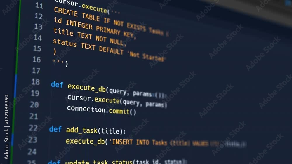 Digital Python code. Computer generated