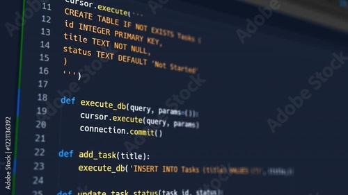 Digital Python code. Computer generated