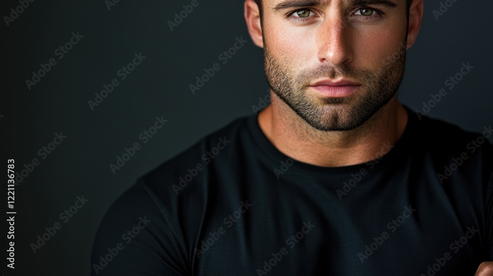Close up portrait of a serious young man Close up portrait of a serious young man