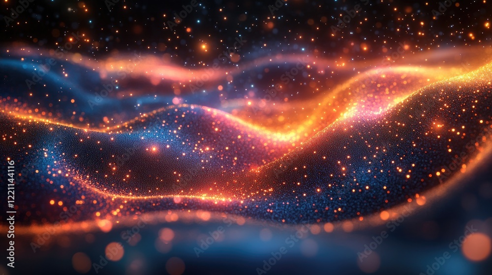 Obraz premium Abstract digital landscape featuring smooth,