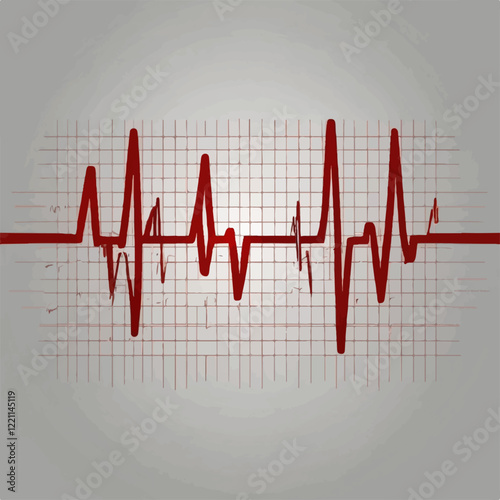 Red heartbeat line