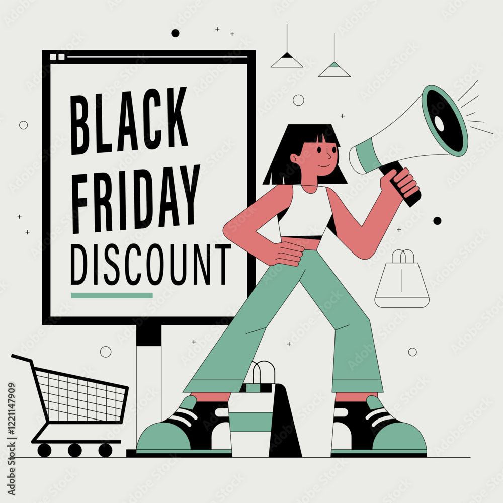 Obraz premium Illustration Black Friday Discount concept