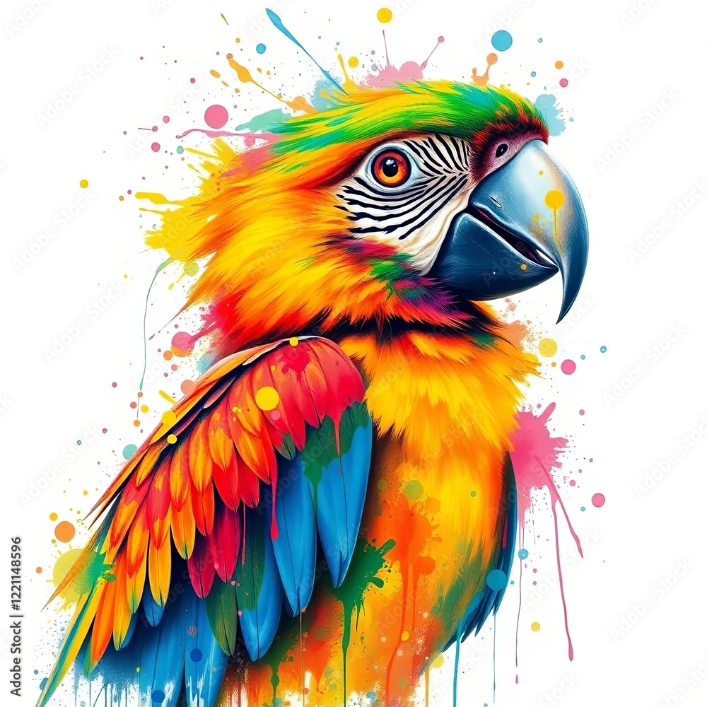 Obraz premium Parrot in Dynamic Watercolors