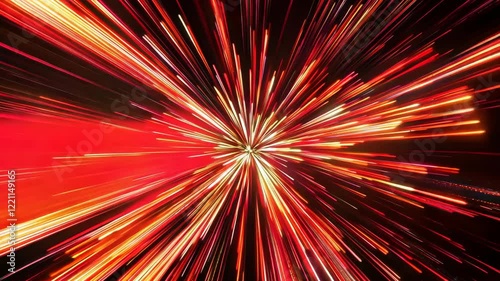 Dynamic and Vibrant Explosion of Colorful Light Streaks Creating Energetic Visual Impact