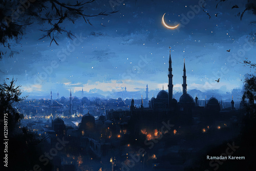 Ramadan Kareem Text Illustr...
