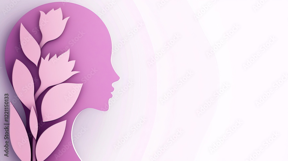Women's Day highlights unity through advocacy promoting equality and empowerment. Elegant Silhouette of Woman with Floral Elements in Pink Hue Women's Day highlights unity through advocacy promoting equality and empowerment. Elegant Silhouette of Woman with Floral Elements in Pink Hue